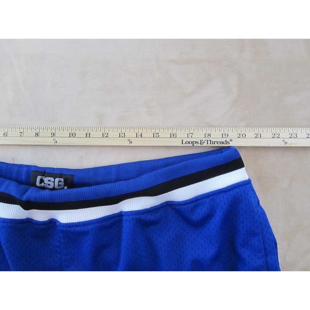 CSG Mens 4XL Mesh Basketball Shorts Royal Blue Striped Trim Athletic Big & Tall - Picture 7 of 8